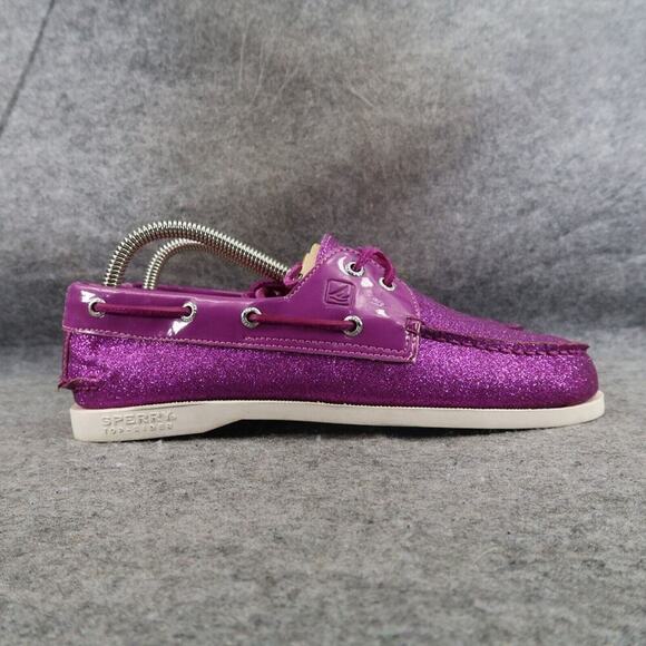 Sperry Boat Shoes Youth 6 Slip On Moc Toe Top Sider Authentic Original Purple - Picture 14 of 14